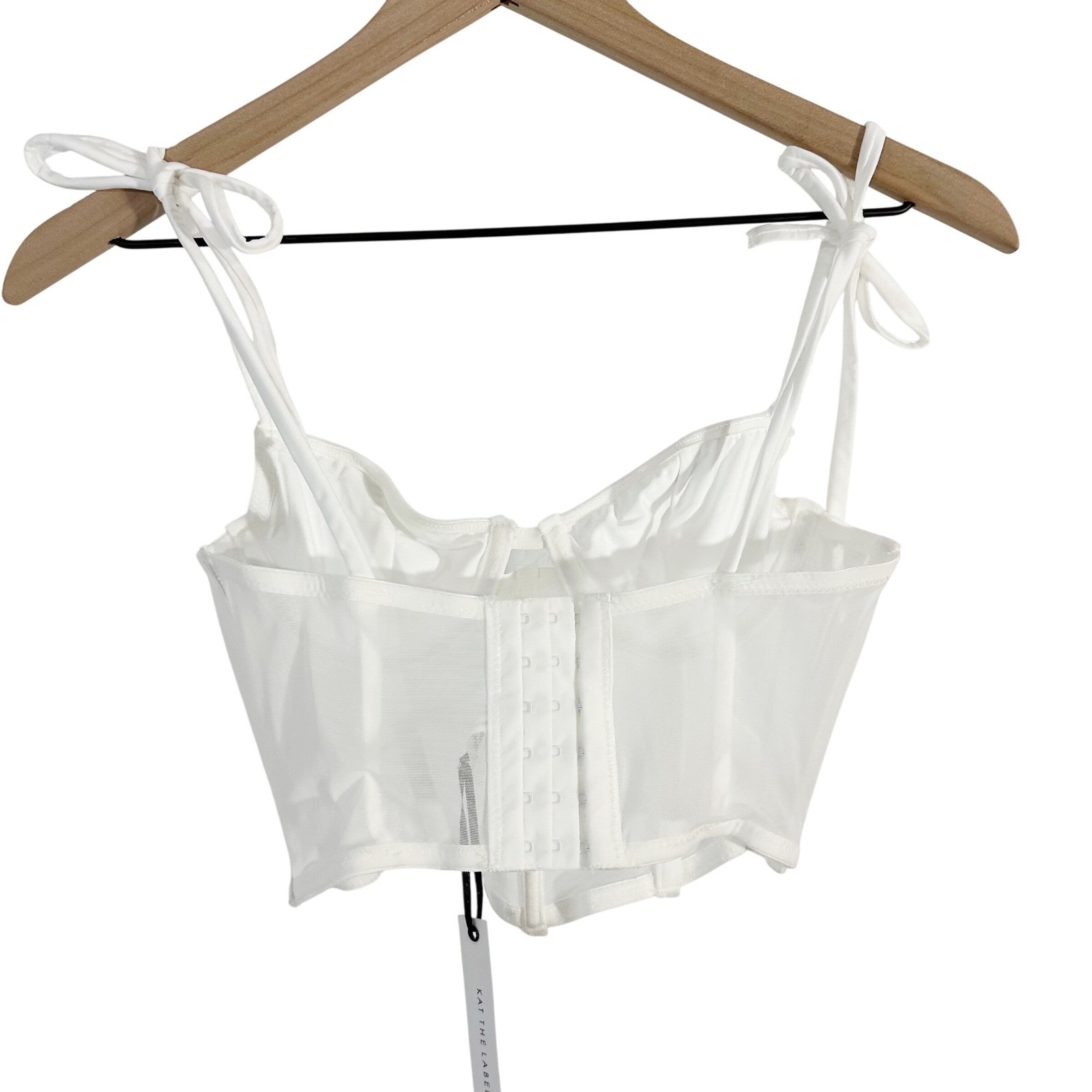 Kat The Label Femme Bustier Bone Bodice Mesh Crop Top White Extra Small Corset — image 4 of 5